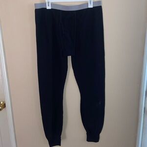 Men’s black long john chaps pajamas dad pants winter comfy bottoms casual sweats